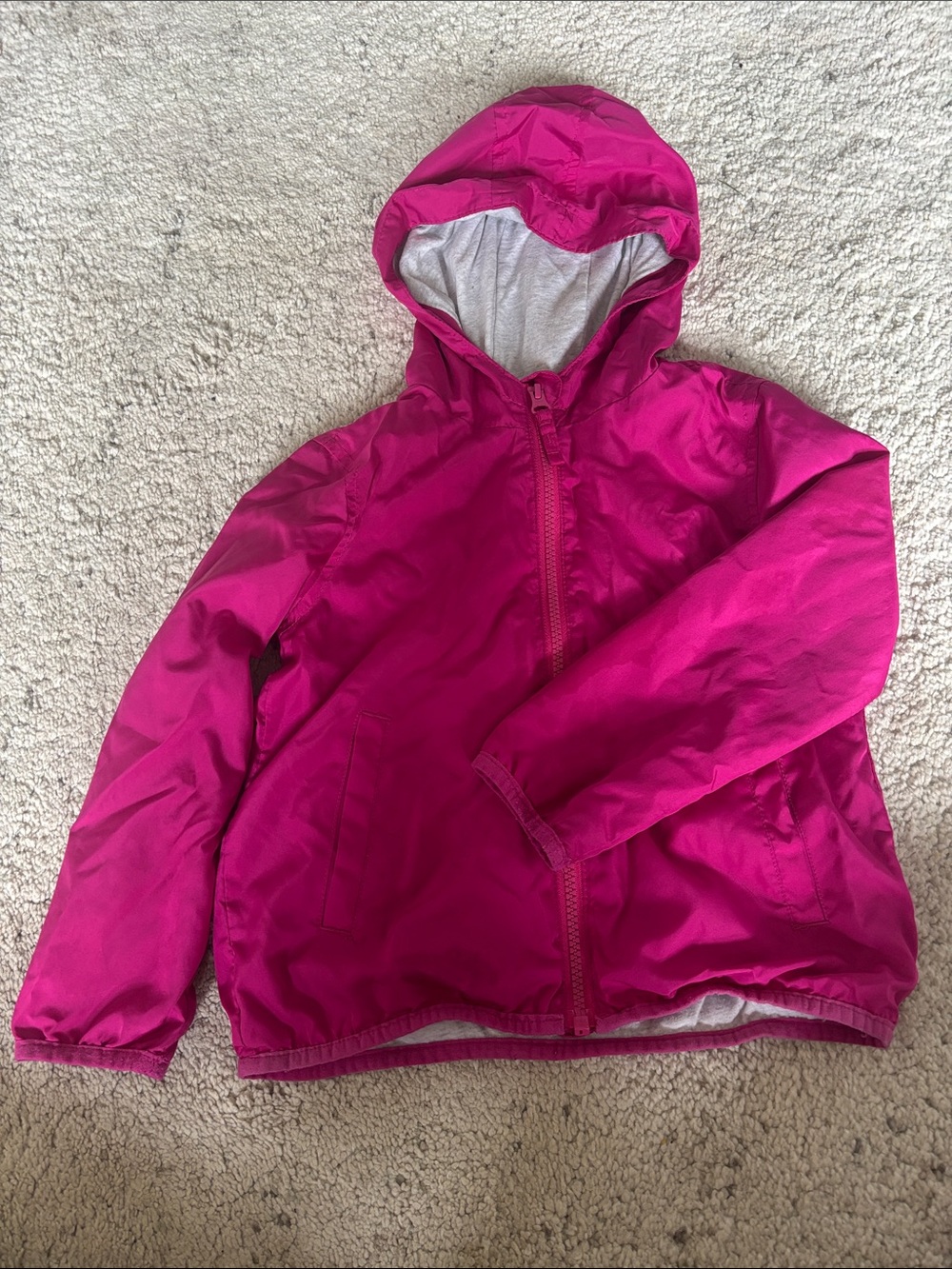 The Children’s Place Size 5T Bright Pink Hooded Windbreaker Jacket